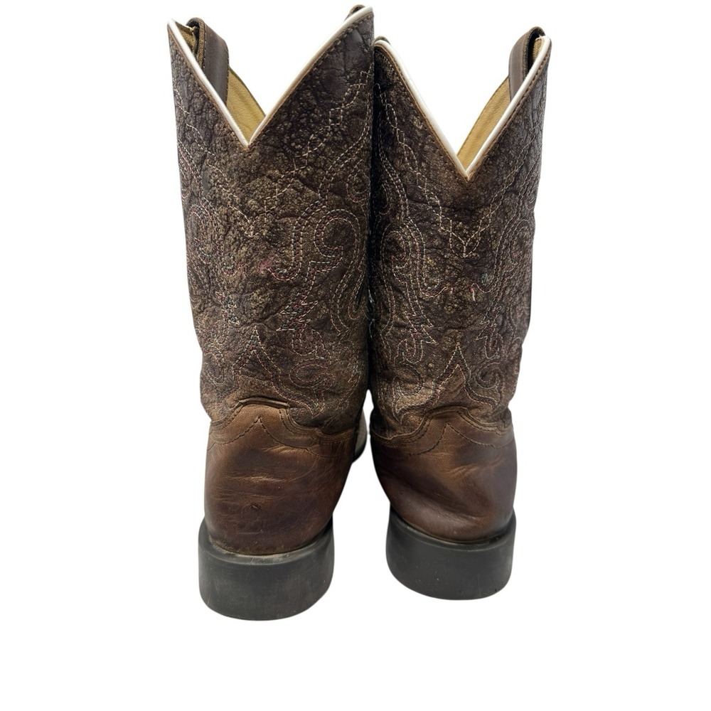 🔥Smoky Mountain 🤎Women Sz 6.5 (Youth 5) Brown Leather Western Boots Distressed - Picture 8 of 9